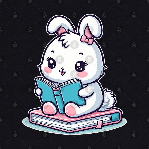 Cute rabbit reading book by InfiniteZone